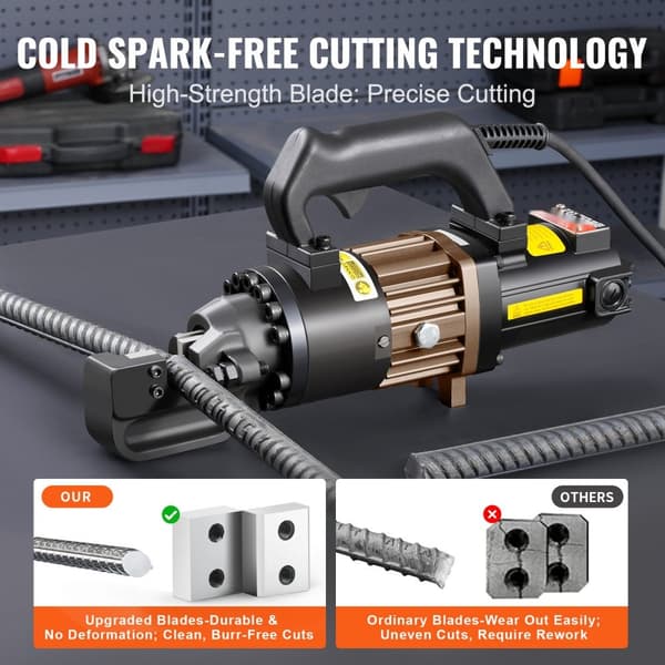 Elektrisk hydraulisk armeringsskärare 1000W, skär upp till 20 mm, effektiv och kraftfull, perfekt för byggprojekt, #6 armeringsskärning