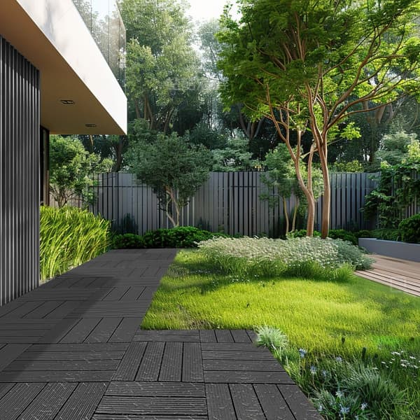 Syllatäckplattor 10-pack 12x12 mörkgrå plast, hållbara och interlocking, perfekt för utomhus, enkel installation, stilren design