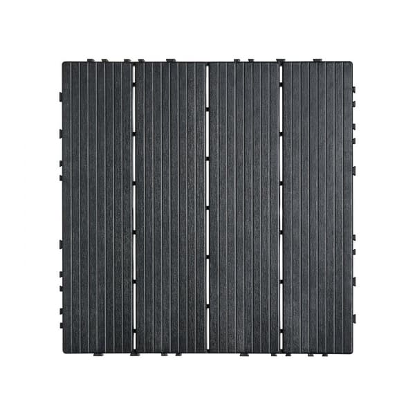 Syllatäckplattor 10-pack 12x12 mörkgrå plast, hållbara och interlocking, perfekt för utomhus, enkel installation, stilren design