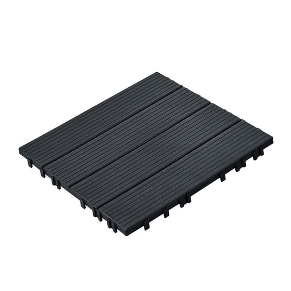 Syllatäckplattor 10-pack 12x12 mörkgrå plast, hållbara och interlocking, perfekt för utomhus, enkel installation, stilren design