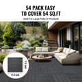 Miniatyrbillede 2 af 11: Interlocking Deck Fliser 54 Pakke 12x12 Tommer Plast til Terrasse Mørkegrå, Vandtæt, Holdbar, Let at Installere.