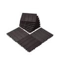 Miniatyrbillede 1 af 11: Interlocking Deck Fliser 10-pak, 30x30 cm, Vandtætte, Mørkebrune, Perfekte til Porch, Lette at Installere, Holdbare Kvalitet.