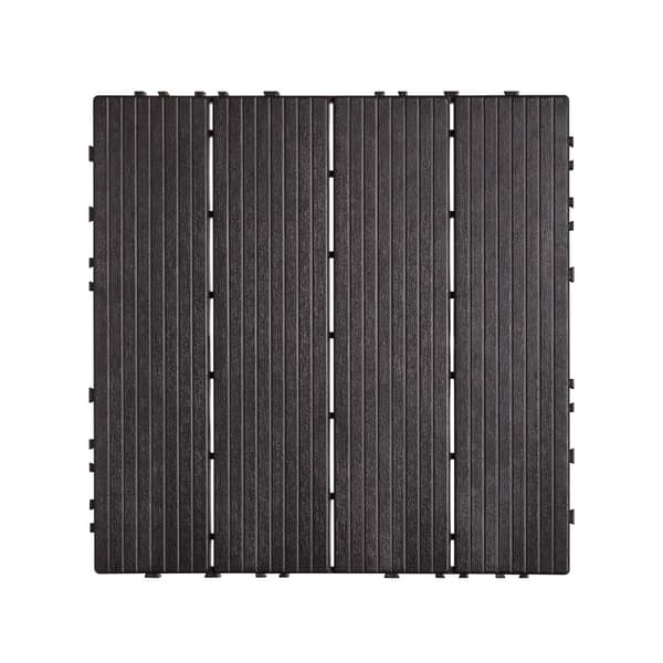 Lukittavat Kansilaatat 12x12, 36-Pakkaus, Vedenpitävä, Tummanruskea, Kuistille