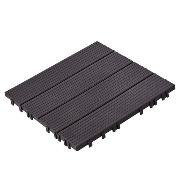 Lukittavat Kansilaatat 12x12, 36-Pakkaus, Vedenpitävä, Tummanruskea, Kuistille