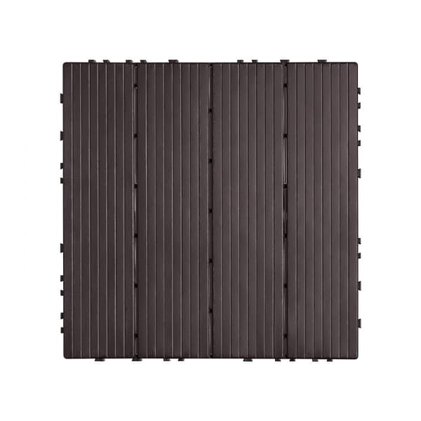 Lukittavat Kansilaatat 12x12, Vedenpitävä, Tummanruskea, 54-Pakkaus, Kuistille, Kestävä, Laatulaatu