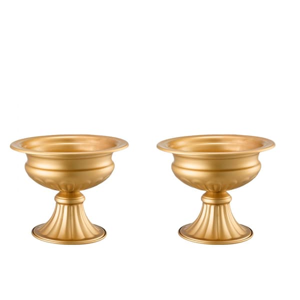 Metallikultainen Hääkukkamaljakko 16 cm, 10 kpl, Kaunis Kukkateline Pöytään, Elegantti Kukka-asetelma