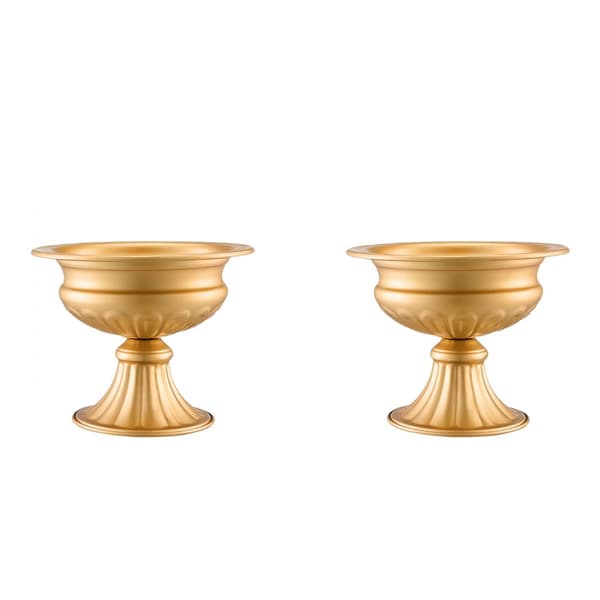 Metallikultainen Hääkukkamaljakko 16 cm, 10 kpl, Kaunis Kukkateline Pöytään, Elegantti Kukka-asetelma