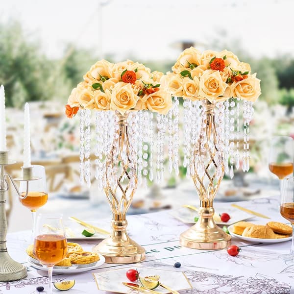 Bröllopsblomstervas, 43 cm/16,9”, hög kristall, elegant festdekoration, 20 STK, perfekt för bröllop och evenemang