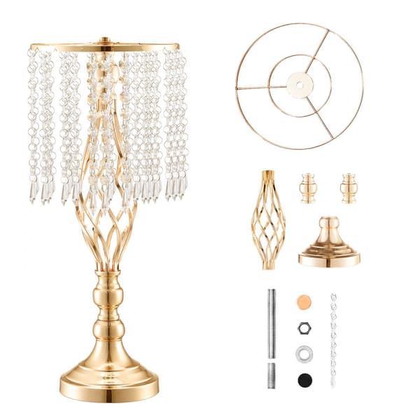 12 STK 49 cm/19,3” høj krystal blomsterstativ vase, elegant festindretning, holdbar dekoration, perfekt til bryllupper og events.