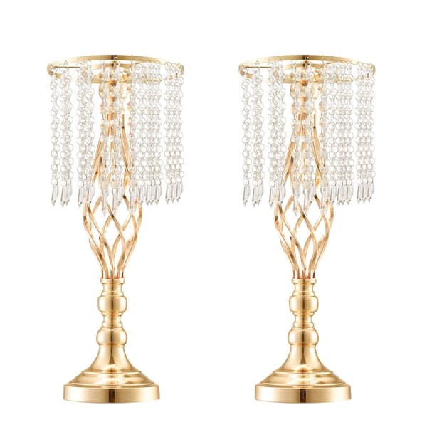 12 STK 49 cm/19,3” høj krystal blomsterstativ vase, elegant festindretning, holdbar dekoration, perfekt til bryllupper og events.