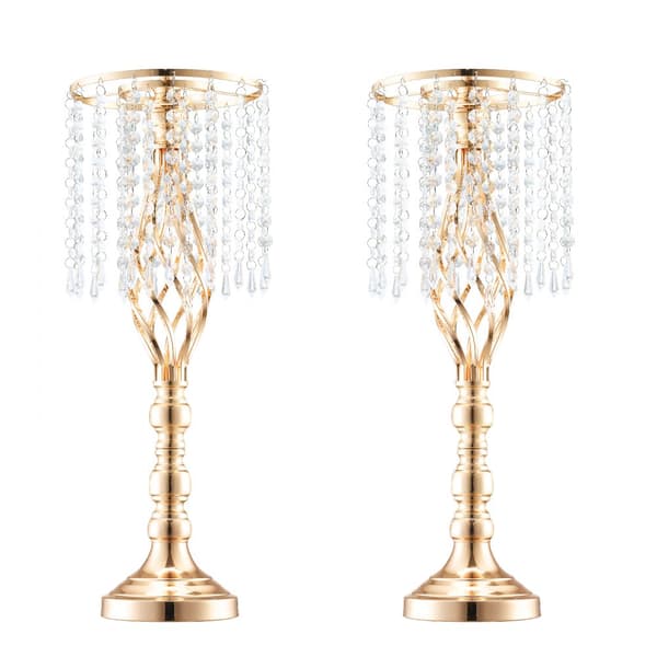 2 STK Høj Krystal Blomsterstativ Vase 55 cm, 21,65”, Elegant Til Festindretning, Holdbar og Stilfuld Dekoration.