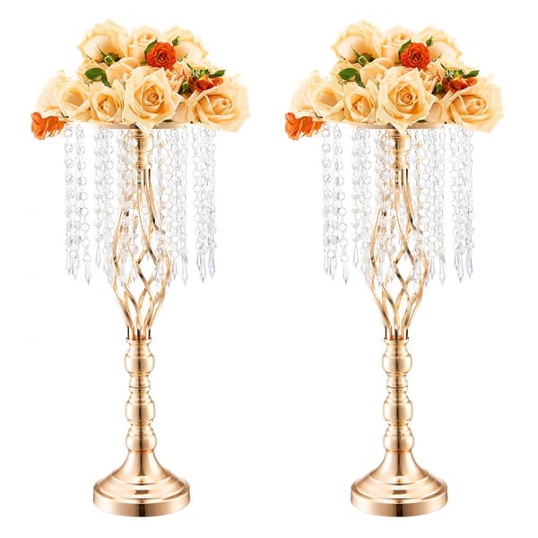Kristall Blomsterställ Vaser 2-pack 55 cm/21,65” för Festdekoration, Elegant Utställningslösning, Högkvalitativt Design