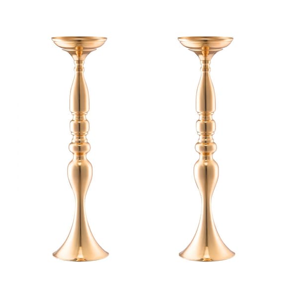 24 stk Bryllupsblomstvase i metal, 50 cm/19,7”, Guld blomsterstativ til bord, elegant dekoration til bryllupper.