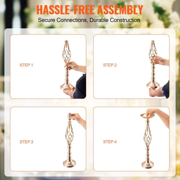 20 STK 58 cm/22,83” Bryllupsblomstvase, Metal Guld Blomsterstativ til Bord, Elegant Dekoration, Høj Kvalitet.