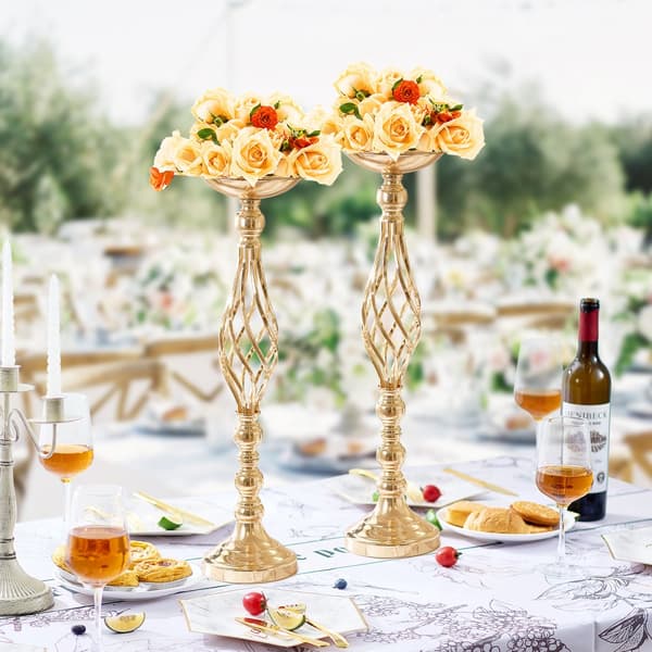 20 STK 58 cm/22,83” Bryllupsblomstvase, Metal Guld Blomsterstativ til Bord, Elegant Dekoration, Høj Kvalitet.