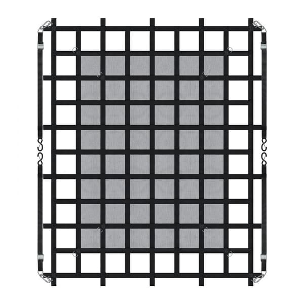Heavy Duty Cargo Net 72x57, Justerbare spænder, S-kroge, Stærk og holdbar til transport og lastbeskyttelse.