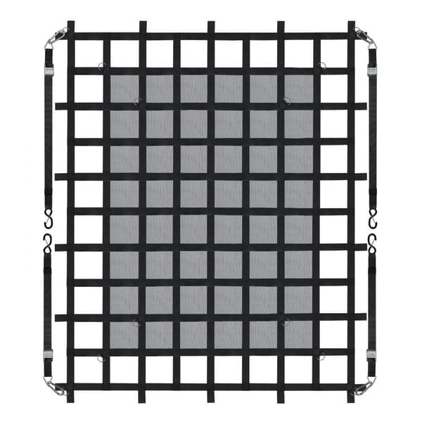 Heavy Duty Cargo Net 72x57, Justerbare spænder, S-kroge, Stabil lastbeskyttelse, Ideel til transport og opbevaring.