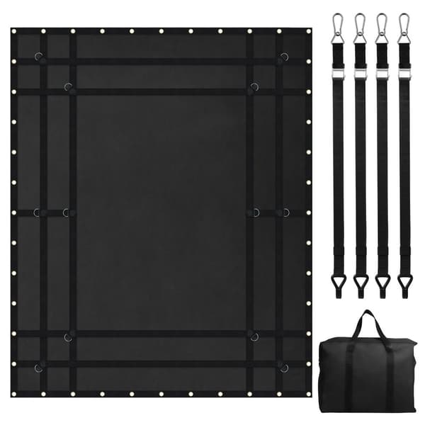 Heavy Duty Cargo Net 96” x 81”, Justerbare spænder, S-kroge, ideel til lastbil og trailer, robust og holdbar design.