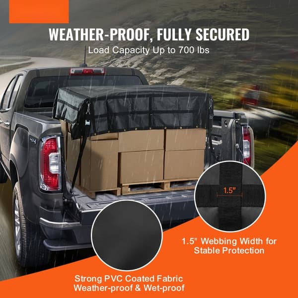 Heavy Duty Cargo Net 96” x 81”, Justerbare spænder, S-kroge, ideel til lastbil og trailer, robust og holdbar design.