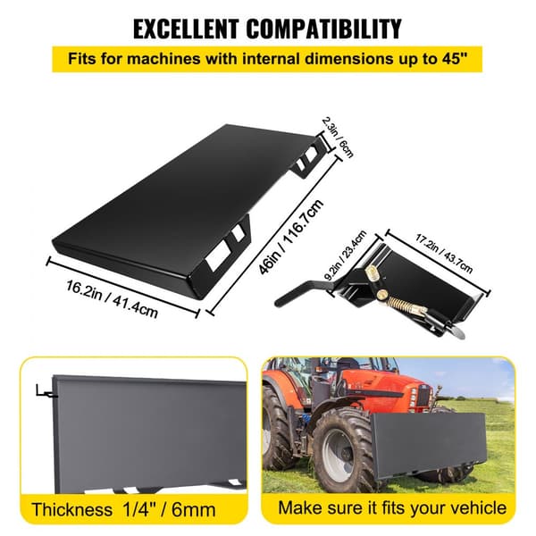 Skid Steer Hurtig Montering Plade & Konverteringsadapter Låseboks 1/4, Robust Design, Nem Installation, Universel Kompatibilitet.