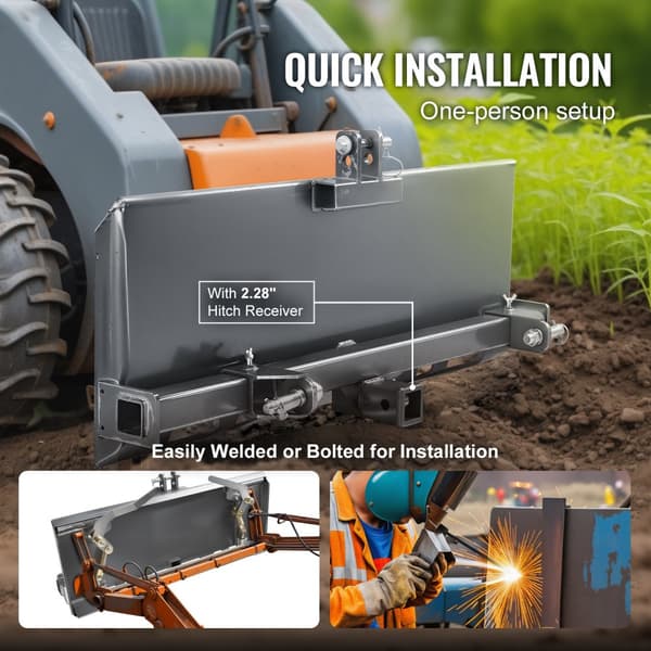 Universal 3-punkts Skid Steer-plade 5/16, robust fastgørelsesplade til Skid Steer, holdbar konstruktion, nem installation.
