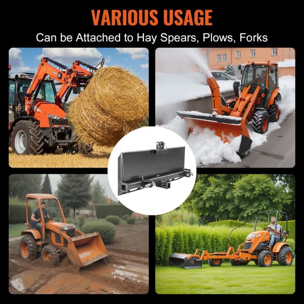 Universal 3-punkts Skid Steer-plade 5/16, robust fastgørelsesplade til Skid Steer, holdbar konstruktion, nem installation.