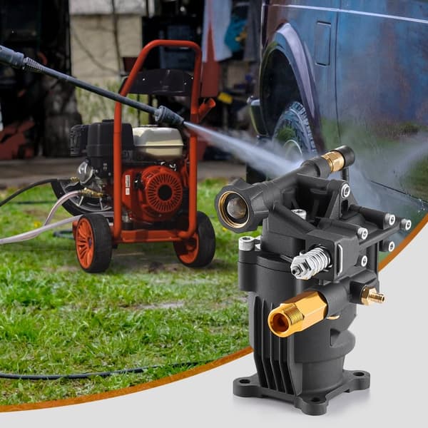 Højtryksrenserpumpe 3/4, vandret 3500 PSI, 2,5 GPM, med 5 dyser, ideel til effektiv rengøring og vedligeholdelse.