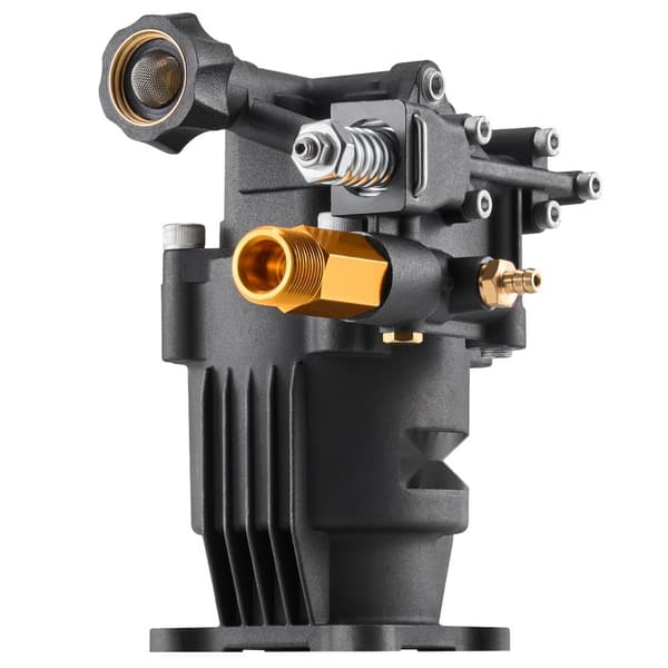 Højtryksrenserpumpe 3/4, vandret 3500 PSI, 2,5 GPM, med 5 dyser, ideel til effektiv rengøring og vedligeholdelse.