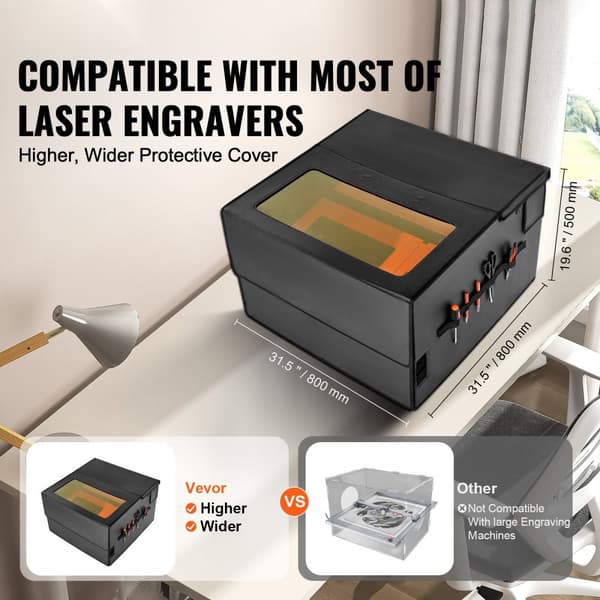 Laserkaiverruskotelo 31,5 x 31,5 x 19,6 tuumaa, Tulenkestävä Suojakansi, kestävä ja laadukas materiaali, täydellinen suojaus