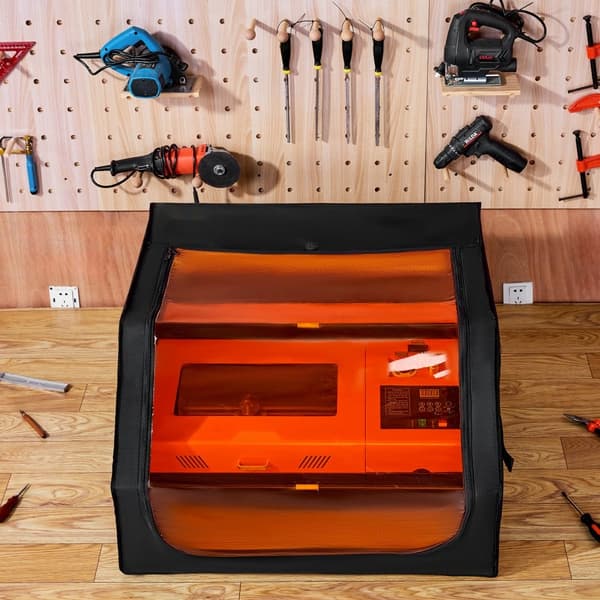 Lasergraveringskabinet 31,5 x 31,5 x 19,6 cm, brandsikkert beskyttelsesdæksel, holdbar konstruktion, ideel til værksteder.