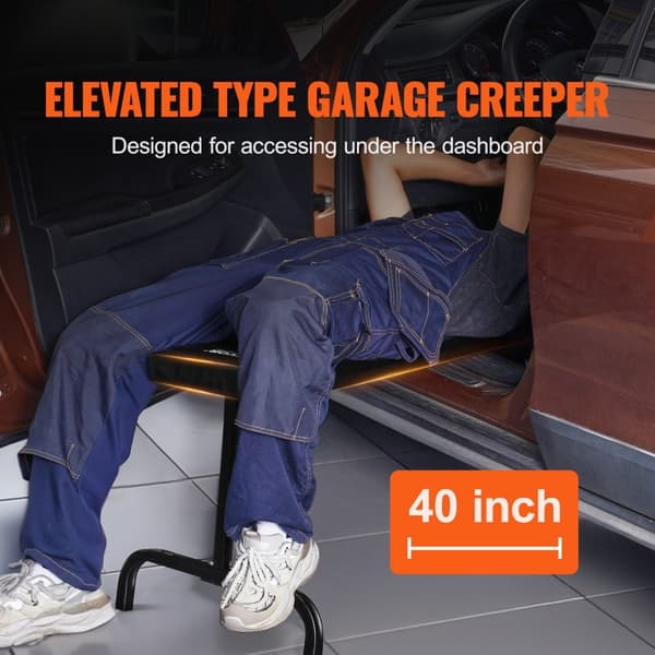 40 Under Dash Creeper, 150kg autotallin makuualusta, korkeussäädettävä, rullaava, kestävä ja mukava työkalu