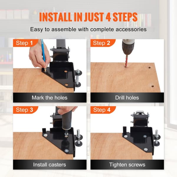 Mobil Base, Heavy Duty Universel Stand, 400 lbs Kapacitet, Stabil Værktøjsmaskineholder, Justerbar Højde.