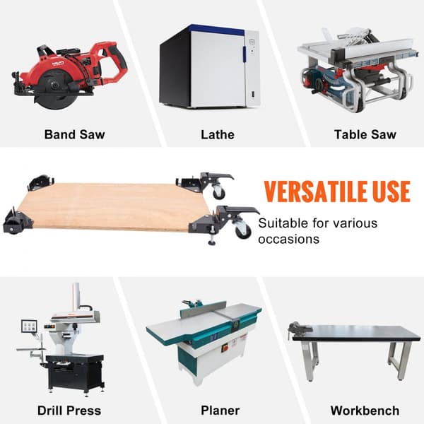 Mobil Base, Heavy Duty Universel Stand, 400 lbs Kapacitet, Stabil Værktøjsmaskineholder, Justerbar Højde.