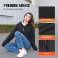 Miniatyrbillede 4 af 11: Varme Hoodie Sweatshirt Zip Up Unisex med batteri, sort L, til mænd og kvinder, komfortabel og alsidig.