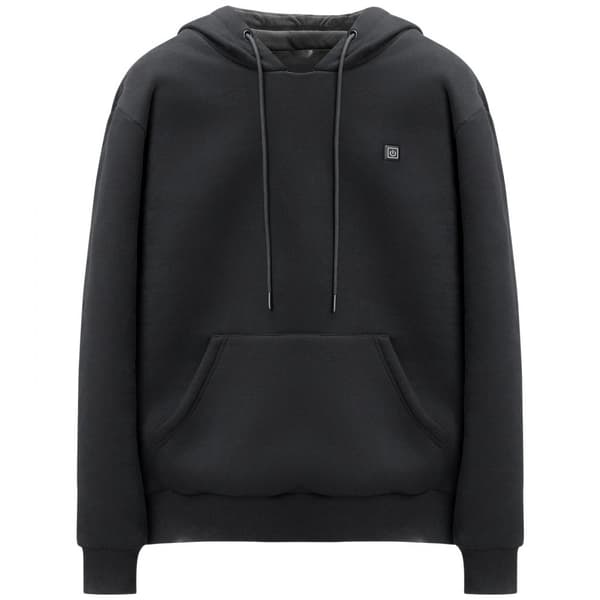 XXXL Musta Unisex-Lämmitetty Huppari Akulla, Miehille ja Naisille, Mukava ja Tyylikäs, Talvi- ja Ulkoilukäyttöön