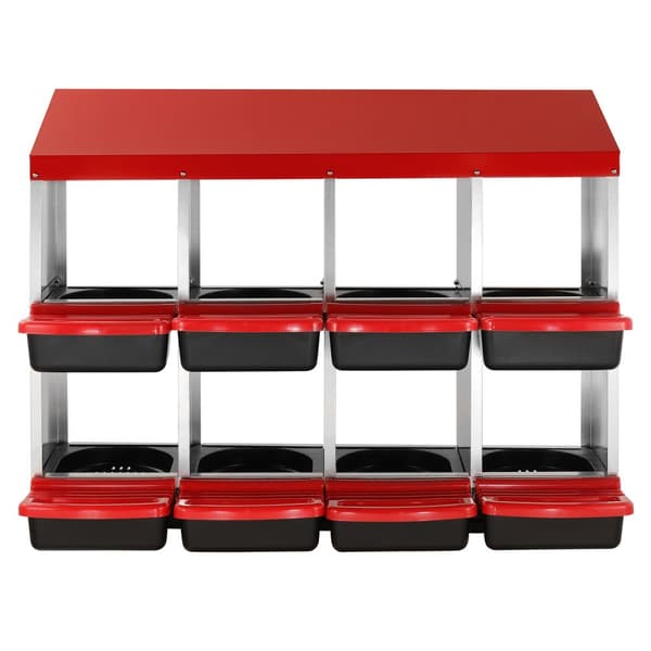 Kycklingbobox 8-fack, hållbar design, effektiv förvaring, rostfritt stål, enkel att rengöra, perfekt för matdistribution, professionell användning