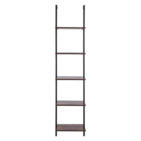 Industriel firkantet rørhylde 5 niveauer, 15,6x11,8 tommer, vægmontering til soveværelse, funktionelt design, holdbare materialer.