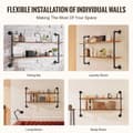 Miniatyrbillede 4 af 11: Industriel rørhylde 2 niveauer, 48x9,84 tommer, vægmontering til køkken og soveværelse, robust design, opbevaringsløsning.