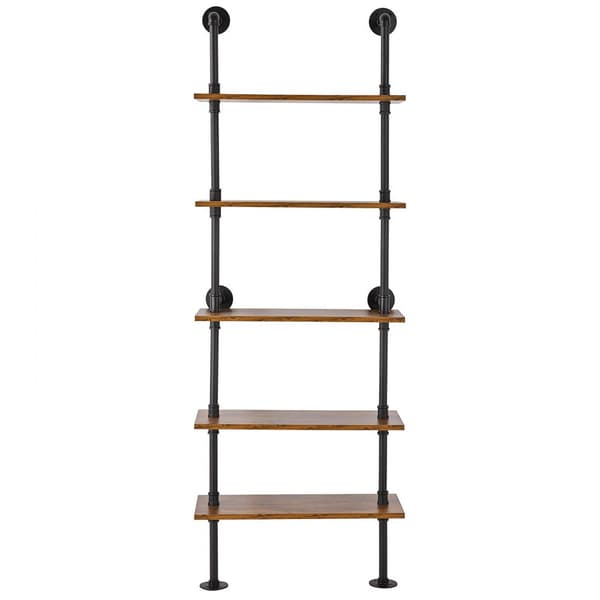 Industriell Piphylsa 5 Tiers, Väggmontering för Kök och Sovrum, Modern Design, Platsbesparande Förvaring, Hållbar Konstruktion