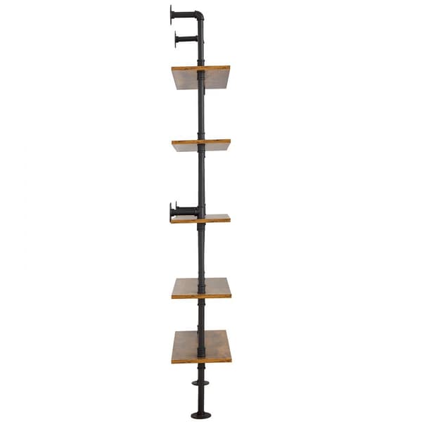 Industriell Piphylsa 5 Tiers, Väggmontering för Kök och Sovrum, Modern Design, Platsbesparande Förvaring, Hållbar Konstruktion