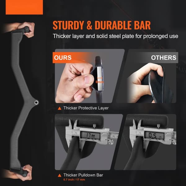 LAT Pulldown Bar Tricep Håndtag, V-bar Kabelmaskine til Home Gym, Styrketræning, Robust, Justerbar, Ergonomisk Design.