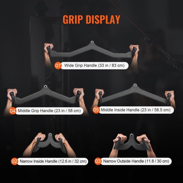 LAT Pulldown Bar Handtag V-bar T-bar Kabelmaskin, mångsidiga hemgymtillbehör för styrketräning, hållbar och perfekt för hemmet