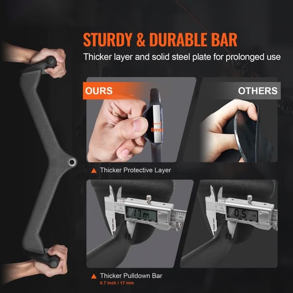 LAT Pulldown Bar Handtag V-bar T-bar Kabelmaskin, mångsidiga hemgymtillbehör för styrketräning, hållbar och perfekt för hemmet