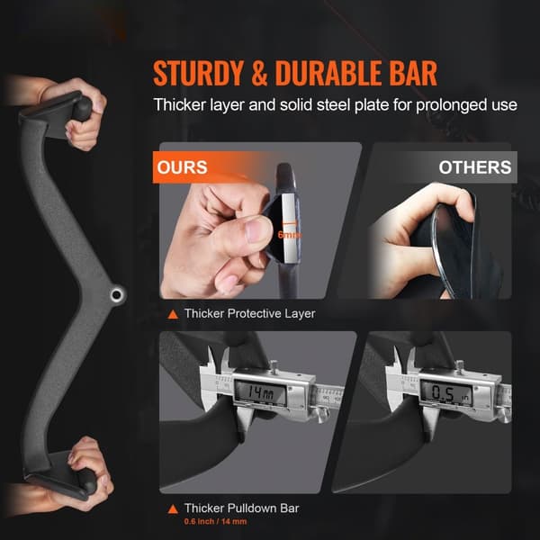 LAT Pulldown Bar Tricep Håndtag, V-Bar til Kabelmaskine, Fitnessudstyr til Hjemmetræning, Robust og Holdbart