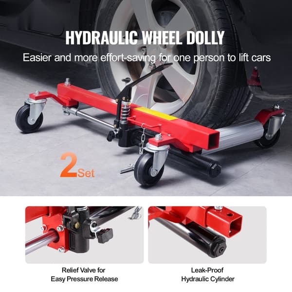 Robust hjul dolly til bilpositionering, 1500 lbs, 2 pakker, tung belastning, nem transport og opbevaring.