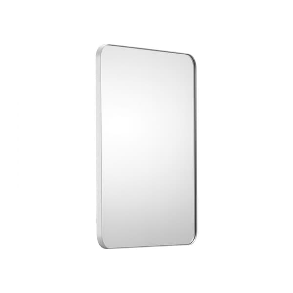 Fyrkantig väggmonterad spegel 22x30, aluminiumram, modern design, elegant väggdekor, perfekt för badrum och vardagsrum