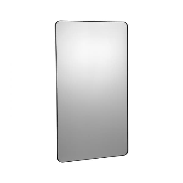 Firkantet vægmonteret spejl 30 x 48, aluminiumsramme, moderne design, holdbar kvalitet, perfekt til stuen eller badeværelset.