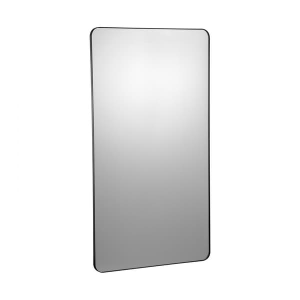 Firkantet vægmonteret spejl 30x55, med ramme af aluminiumslegering, moderne design, perfekt til stue eller badeværelse.