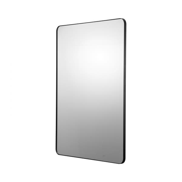 Firkantet vægmonteret spejl 36x48, aluminium ramme, moderne design, elegant finish, perfekt til stuen og badeværelset.