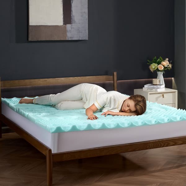 Madrass Topper Memory Foam med Cooling Gel, Queen Size, 50,8 mm, perfekt för sval sömn och komfort